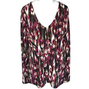 Dana Buchman size small multi color v-neck top